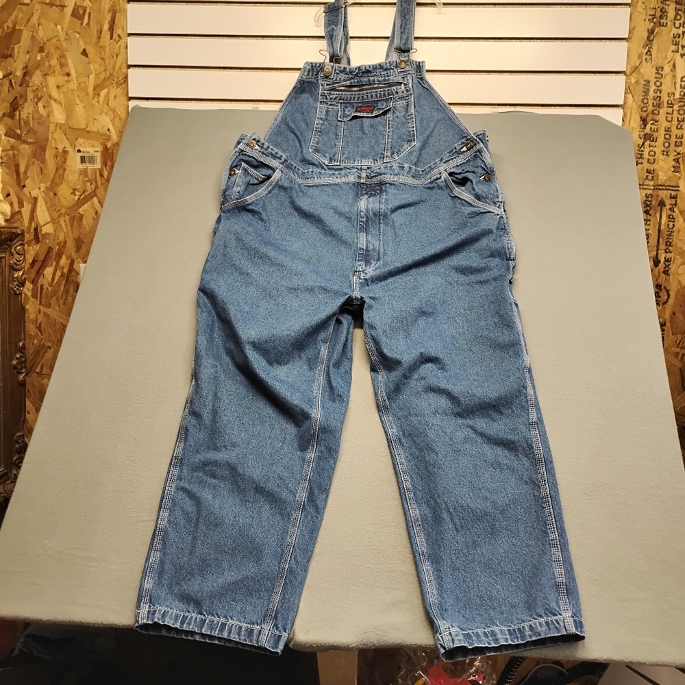 Relaxed Fit Blue Denim Overalls - Classic Workwear Style